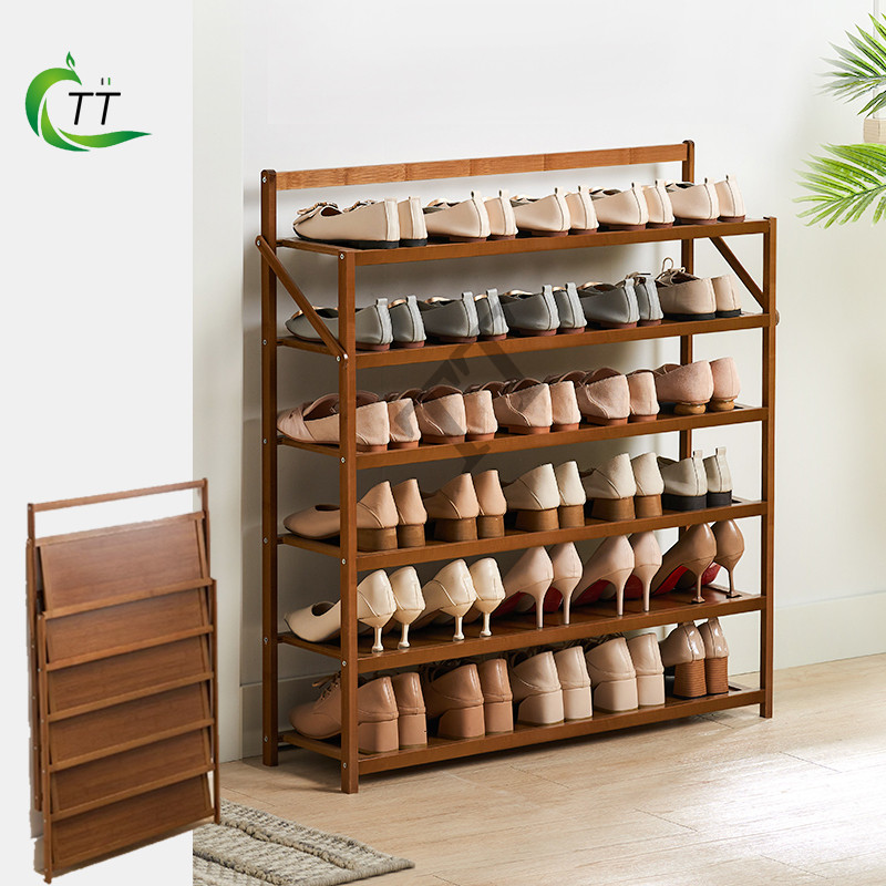 TT Shoe Rack No Installation Of Foldable Multi-layer Outdoor Bamboo And ...