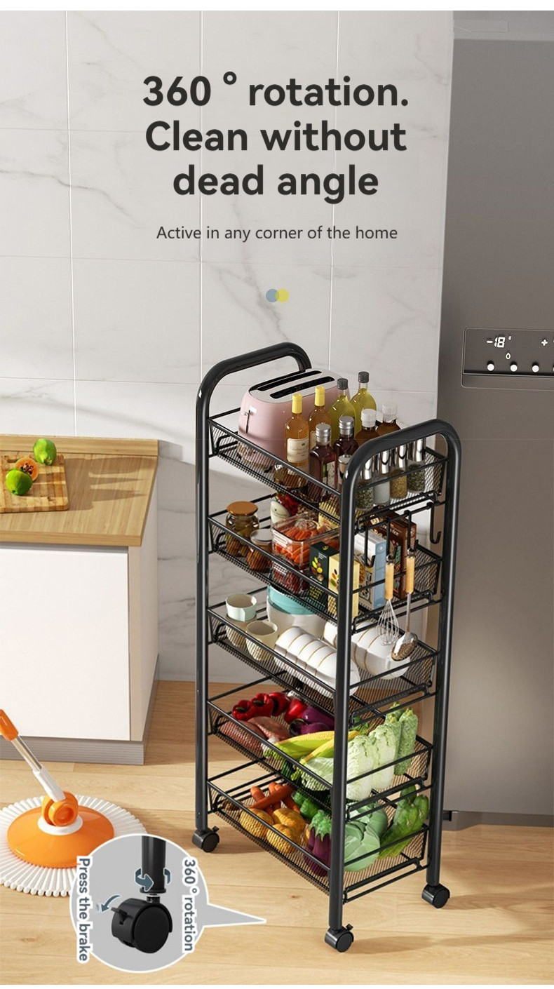 Multi Tier Kitchen Storage Rack Carbon Steel Organizer for Vegetables ...