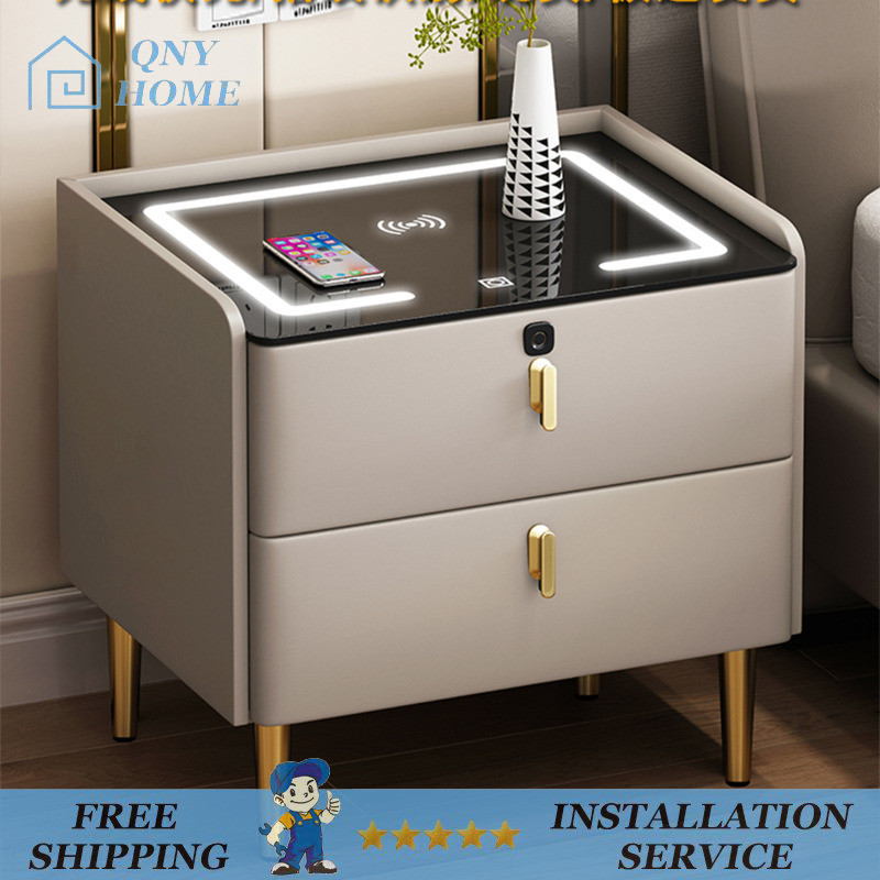 Photo inspiration: Gallery Detail: Smart Bedside Table Wireless Charging Solid Wood Multifunctional Light