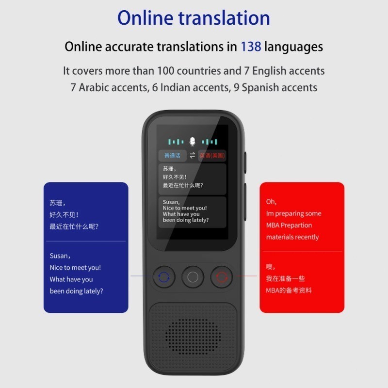 S80 Language AI Translator Device with 138 Languages Voice Translating ...