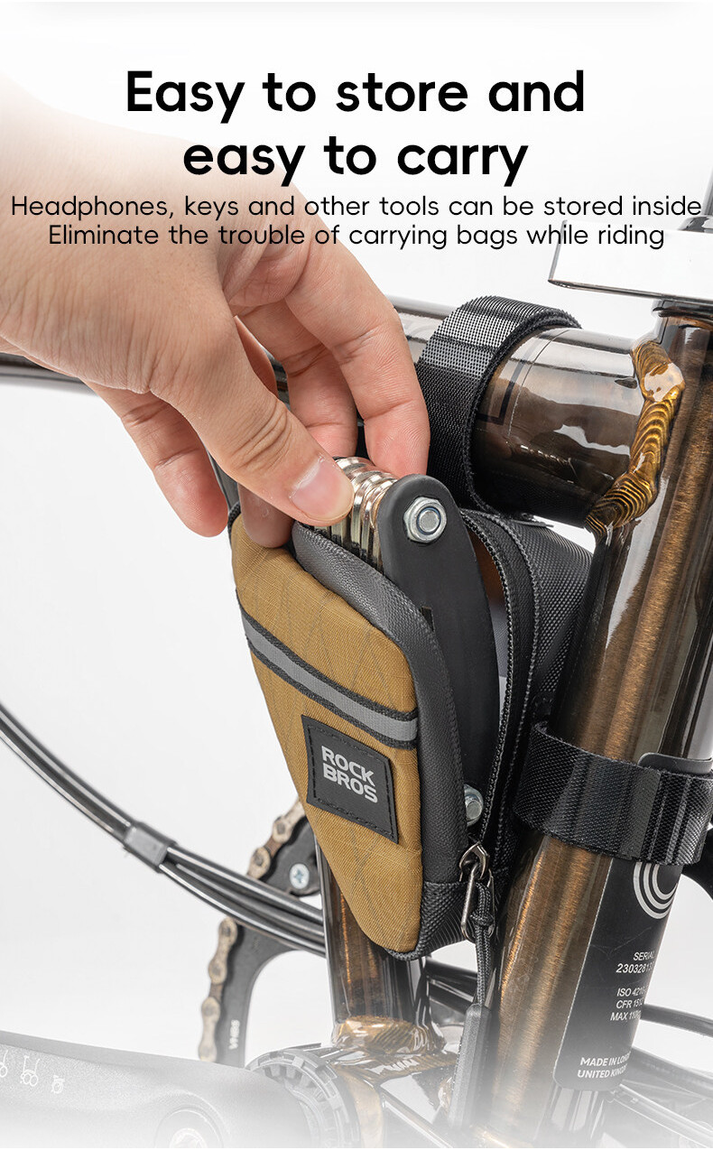 ROCKBROS Folding Bicycle Triangle Bag Wear Resistant Velcro Convenient Bicycle Tool Storage Bag Cycling Accessories I.12995084