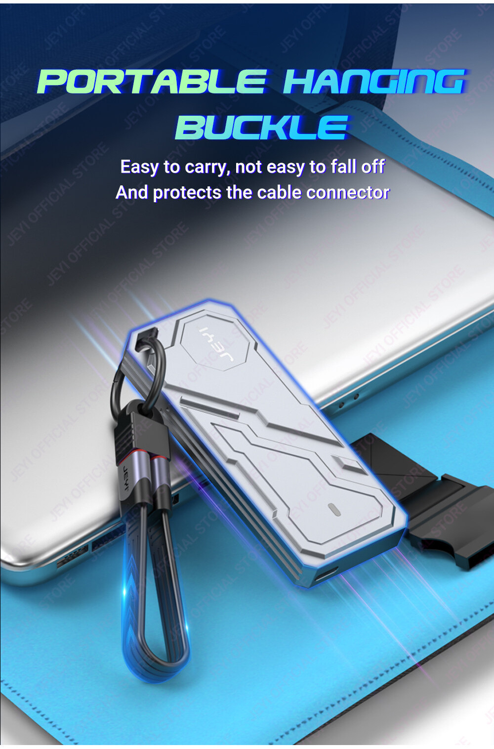 JEYI USB 4.0 FPC Cable, 40Gbps Data Transfer, Organizer Hook and Loop ...
