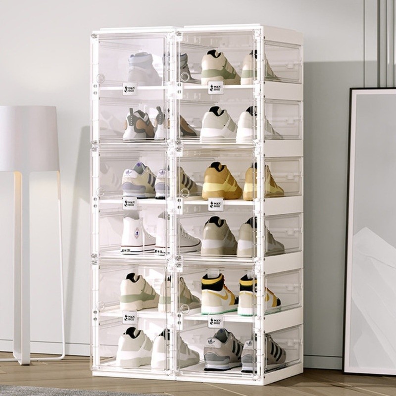 Foldable Door Shoe Cabinet Multilayer Shoe Rack Shoe Cabinet