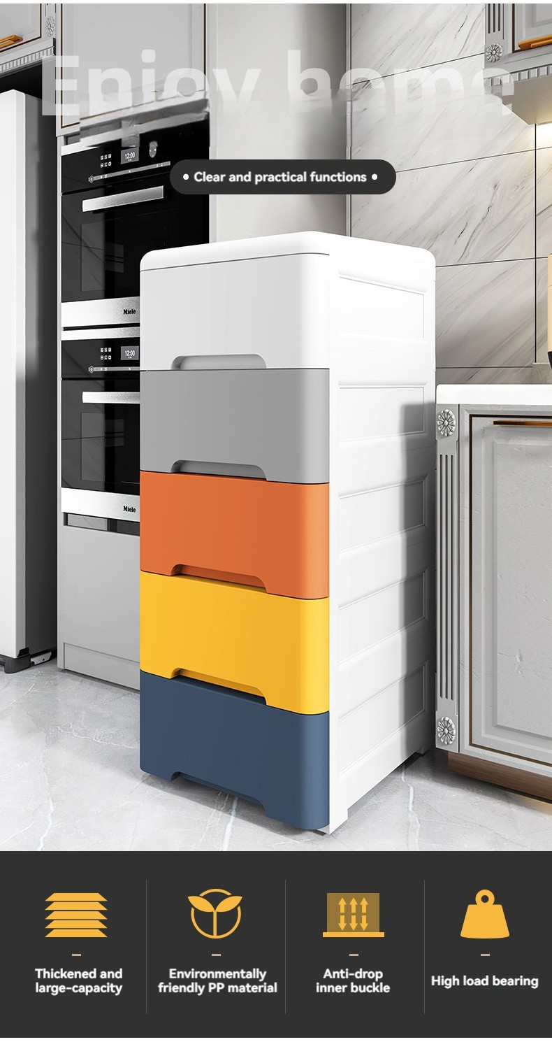 Kitchen Bathroom Gap Storage Cabinet Plastic Multi-Layer Storage Box ...