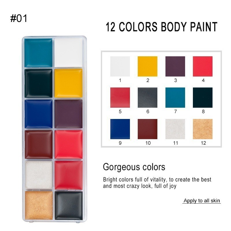 SFX Makeup Kit 12 Color Face Body Paint Oil Stage Special Effects ...