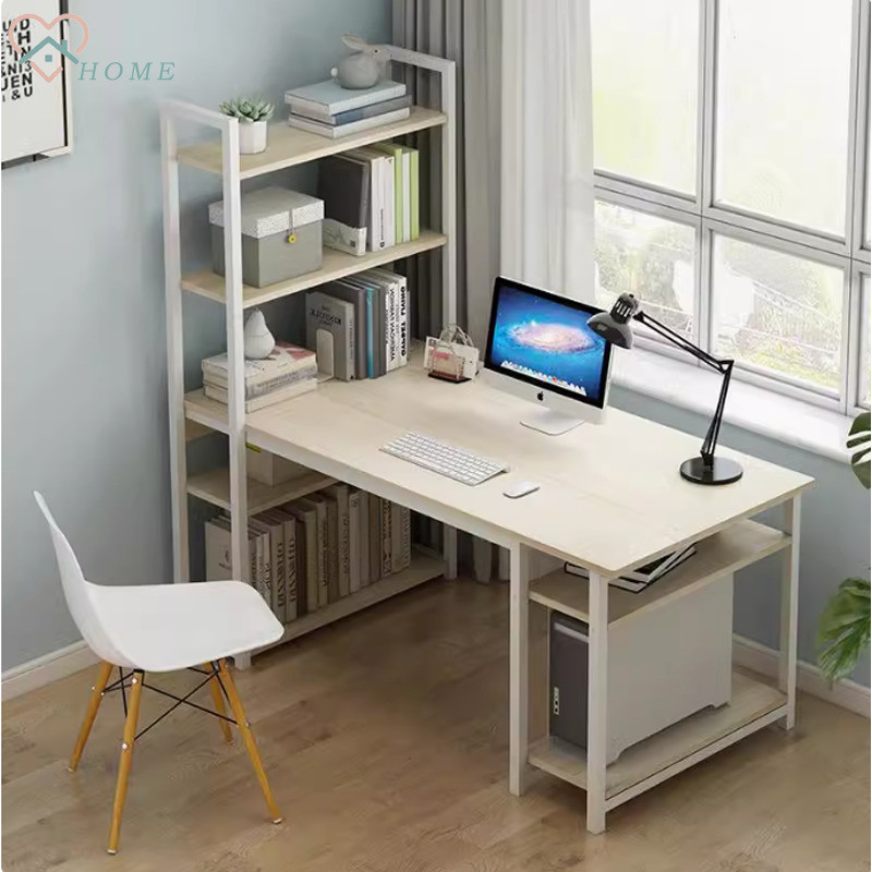 4 Study With FF 120cm Tier Bookshelf Office Computer Home Writing Desk ...
