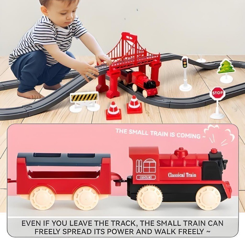 70pcs Mini Electric Train Set Toy DIY Track Railway Toy Kids ...