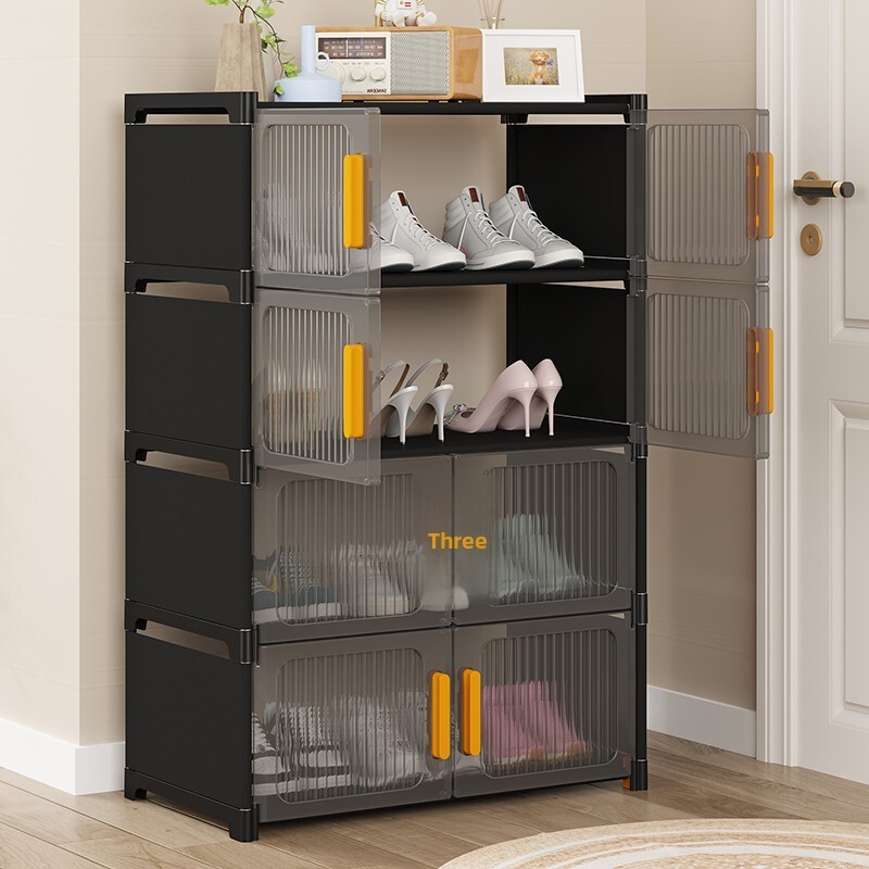 Home Entrance Shoe Cabinet Plastic Simple Shoe Rack Entryway Storage ...
