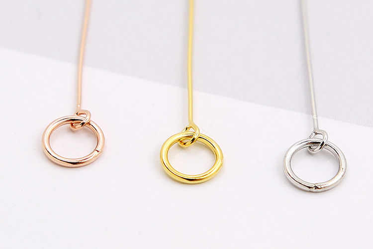 S925 Sterling Silver Slanted Hole Pendant Clasp Pin Buckle DIY Handmade ...