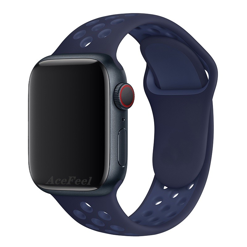 Silicone Breathable Strap For Apple Watch 7 41mm 45mm 40 44mm for nike Sport Band 38 42mm for iWatch serie 7 SE 6 5 4 3 Shopee Singapore