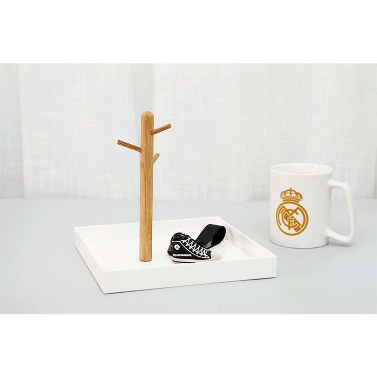 【SG seller】Key Holder Stand Nordic Storage Wood Rack DesktopTray Key ...
