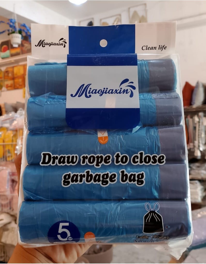 Romantika DRAW ROPE GARBAGE BAG 45*50CM 5 rolls Trash Bag Bin Liner ...