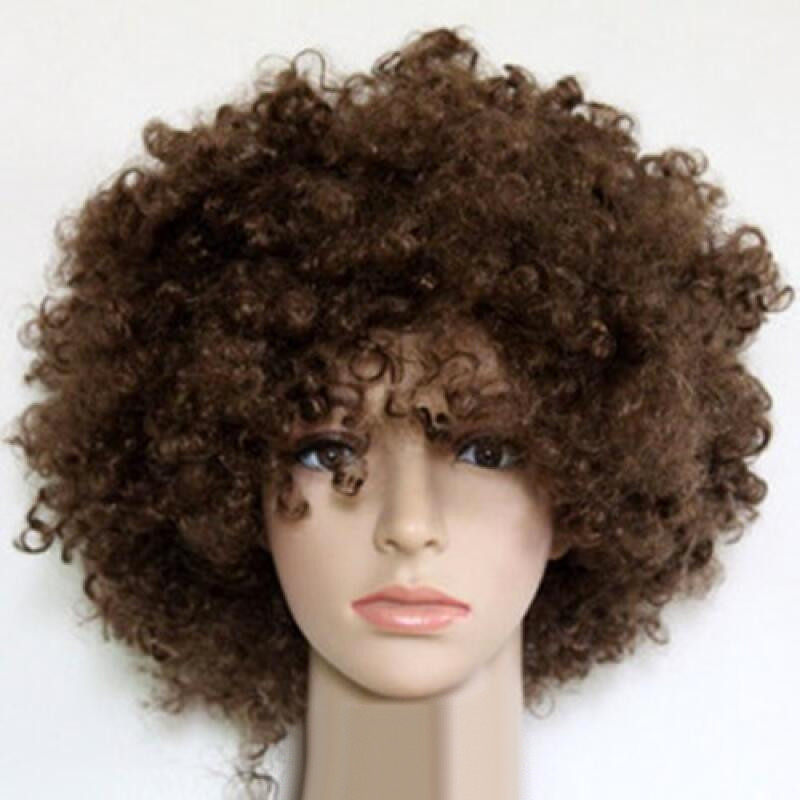 Mad Crazy Scientist Hip Hop Style Afro Curly Hair 3Colors Black Brown