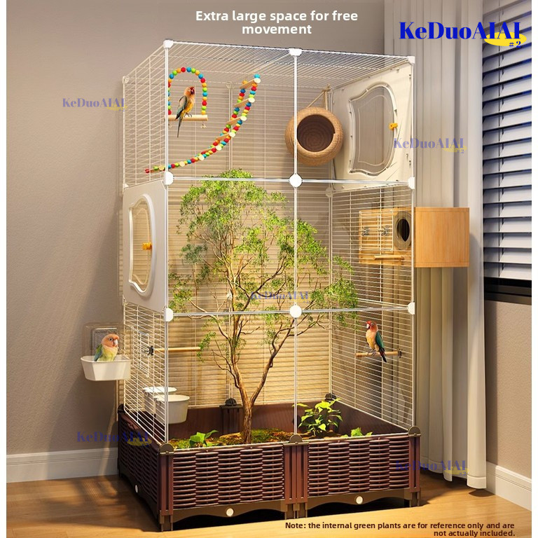 Parrot Cage Eco Villa - Splash-Proof Large Bird Cage For Outdoor/Indoor ...