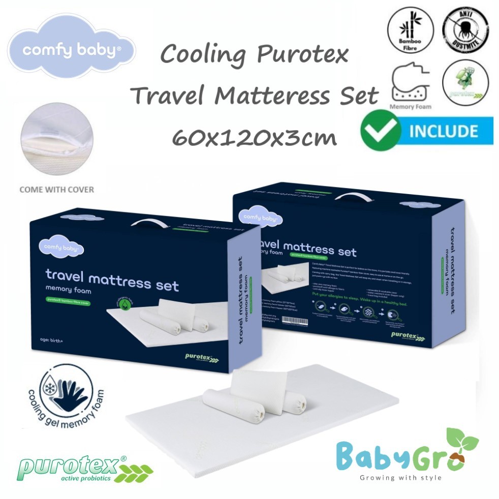 Comfy Baby Cooling Purotex Travel Mattress Set 60cm x 120cm x 3cm Shopee Singapore