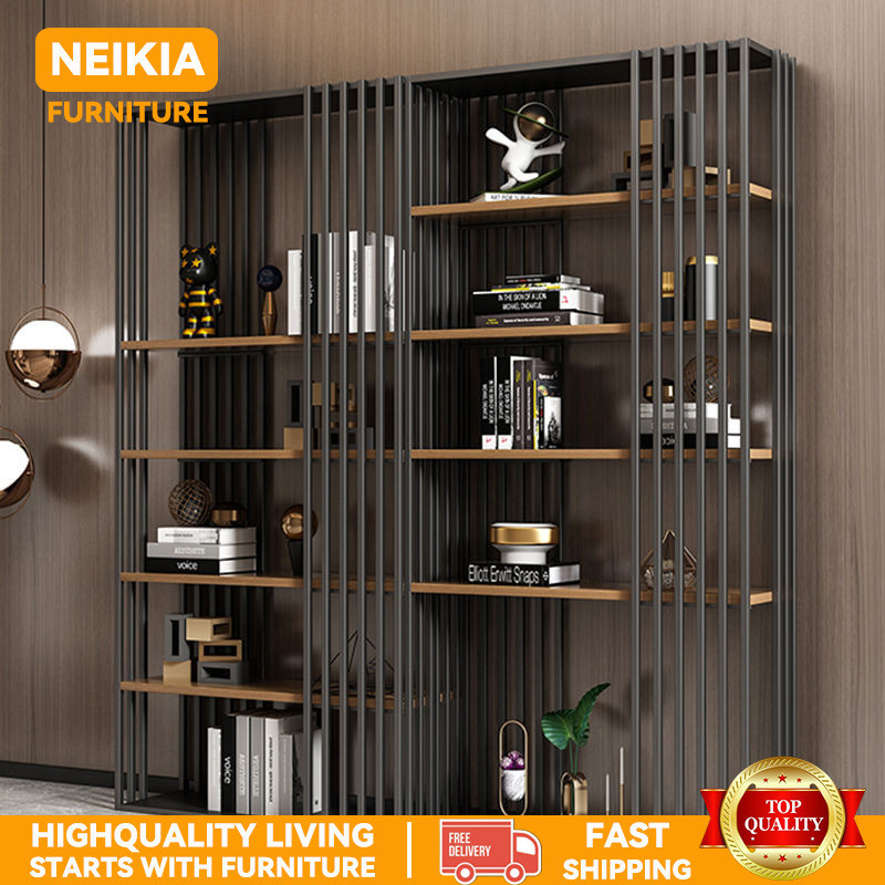Solid Wood Bookshelf Partition Cabinet Model Room Shelving Unit Office ...