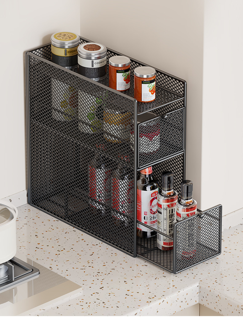 [in stock] Pull-out Spice Rack Kitchen Multi-functional Seasoning ...
