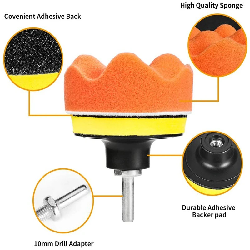 3/5/7inch Car Polishing Disc 8Pcs/Set Self-Adhesive Buffing Waxing ...