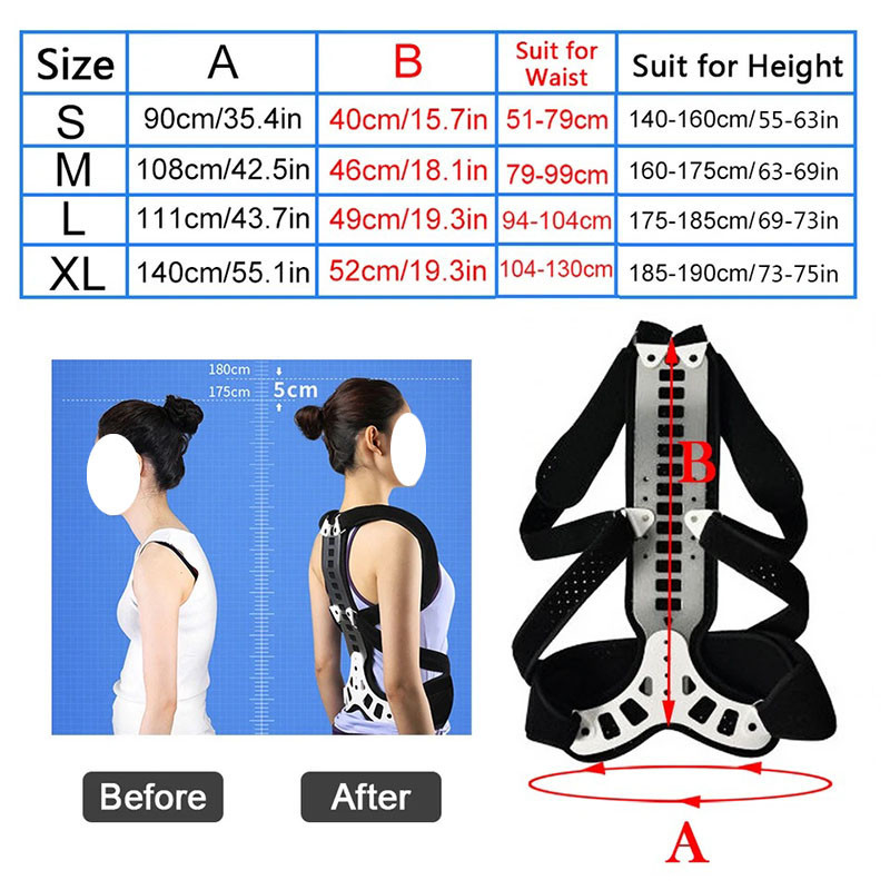 Adjustable Back Brace Posture Corrector Women Men Back Straightener ...