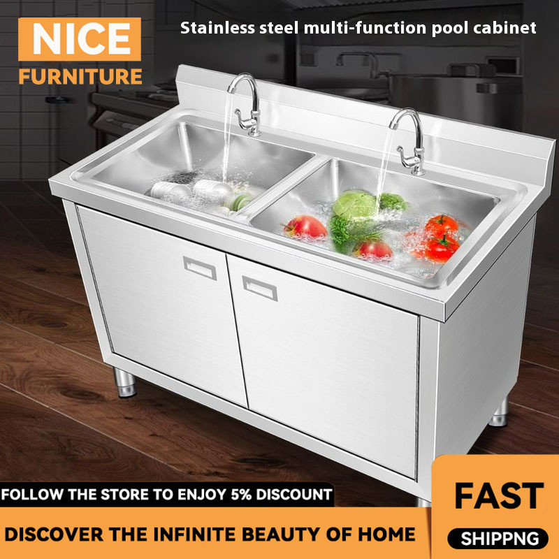 304 Stainless Steel Kitchen Cabinet Multifunctional Sink Cabinet Home ...