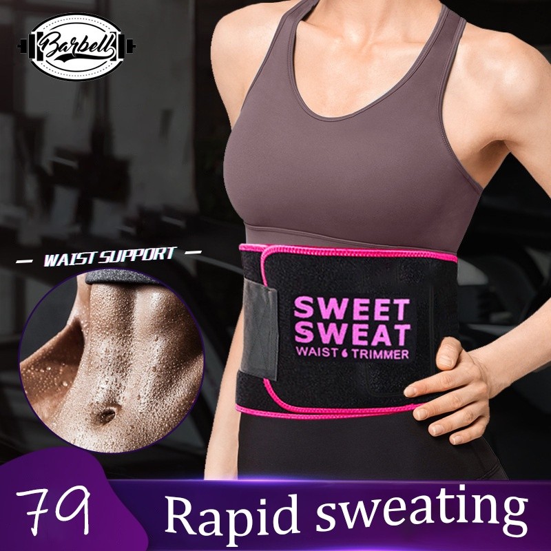 Sweet Sweat Adjustable Sweat Belt Premium Waist Trimmer Body Shaper Man and Woman Shopee Singapore