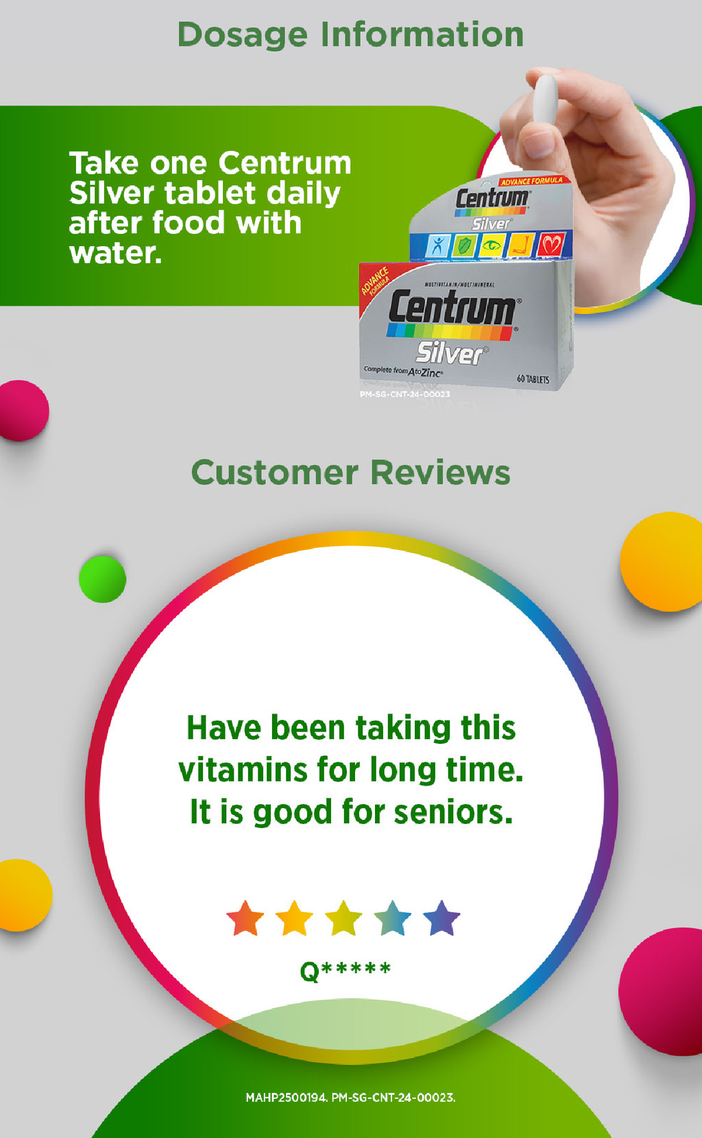 CENTRUM Silver Multivitamin Supplement For Seniors 50+, Energy ...
