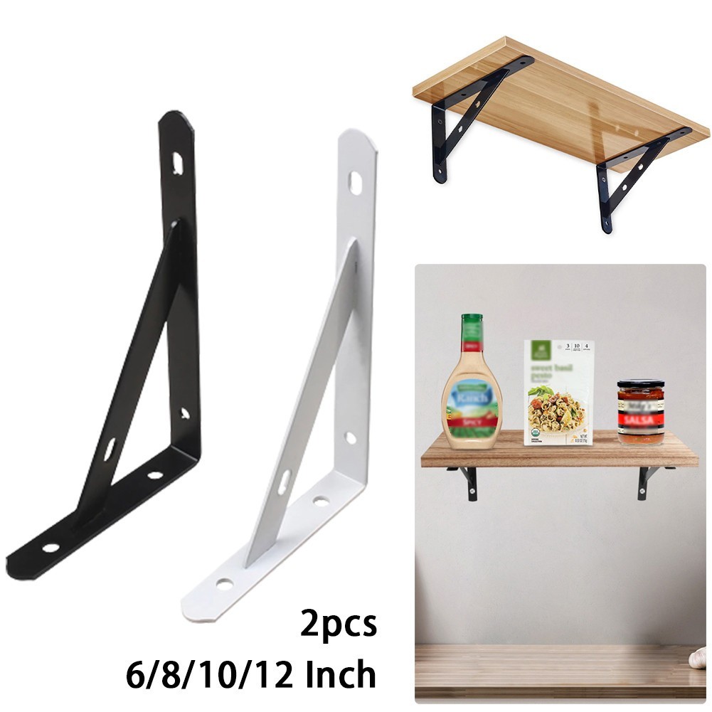 FSFO_2 x Metal Shelf Bracket L Shape Thickened Corner Brace Shelf Right