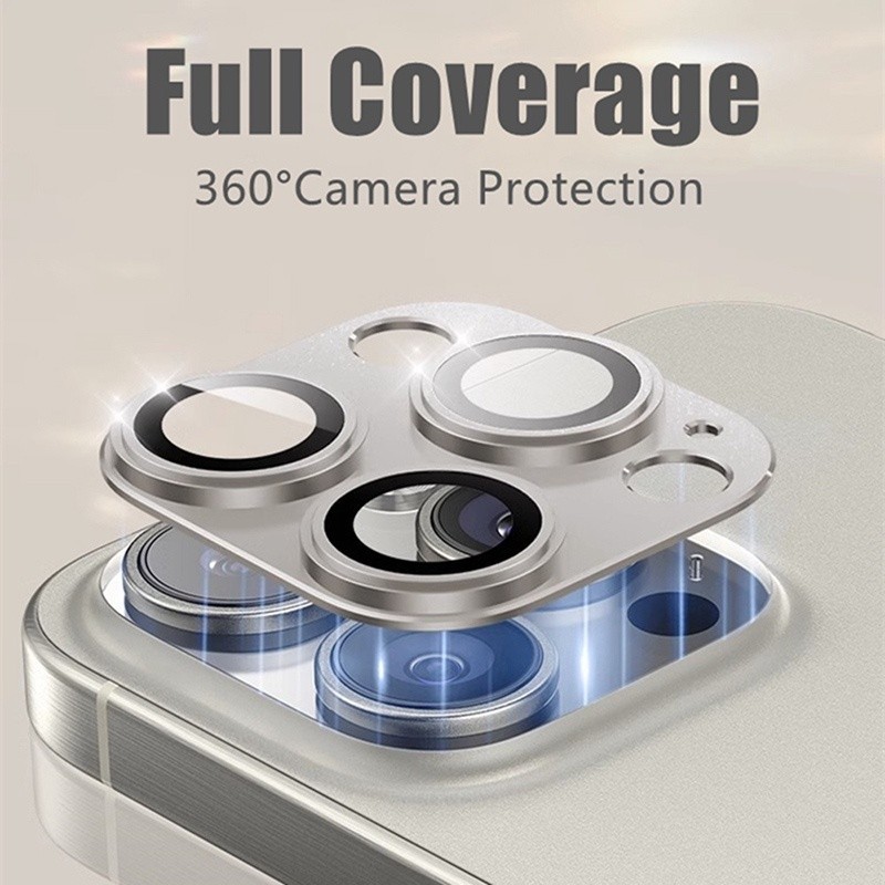 Titanium Color Metal Ring Camera Lens Protector For iPhone 16 15 14 13 ...