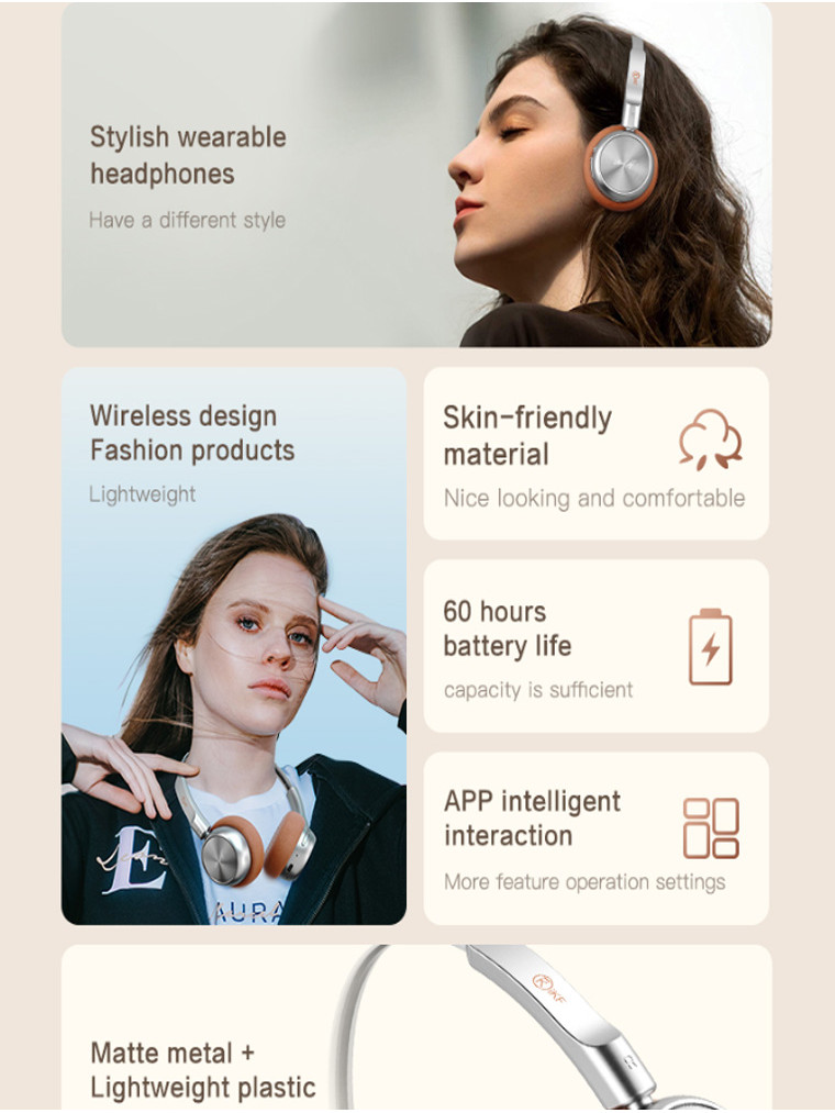 iKF R1 wireless retro earphones Bluetooth V 5.3 60 hour playback time
