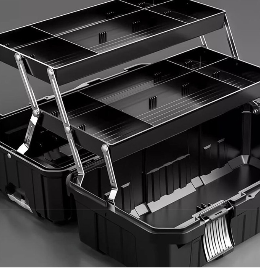 3Tiers Portable Tool Box Plastic Toolbox Storage Home Multifunction