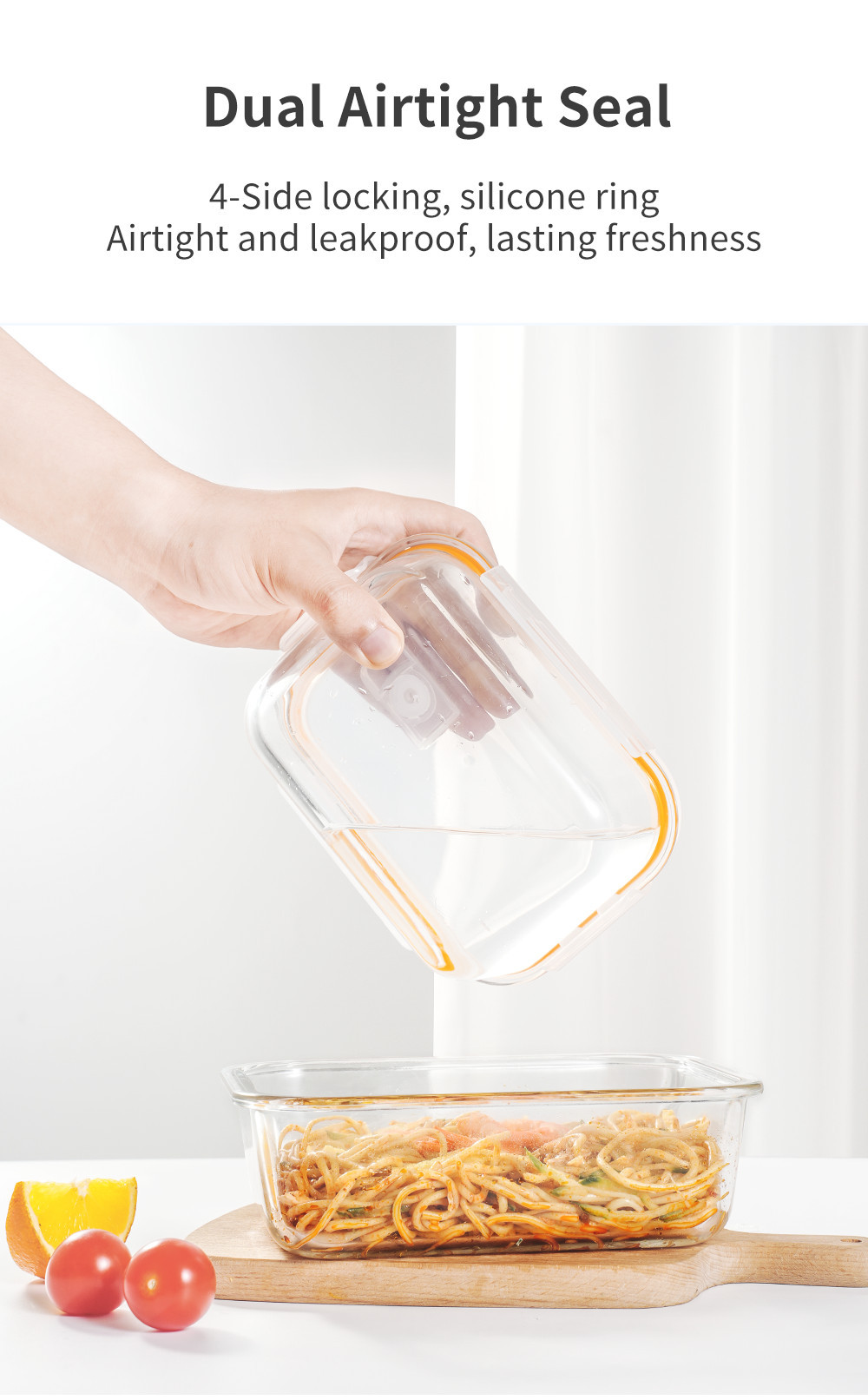 Simplus Food Storage Containers Set of 3 Glass Airtight BPA Free ...