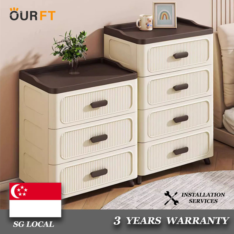 OURFT Storage drawer style plastic household bedroom, multi-level five ...
