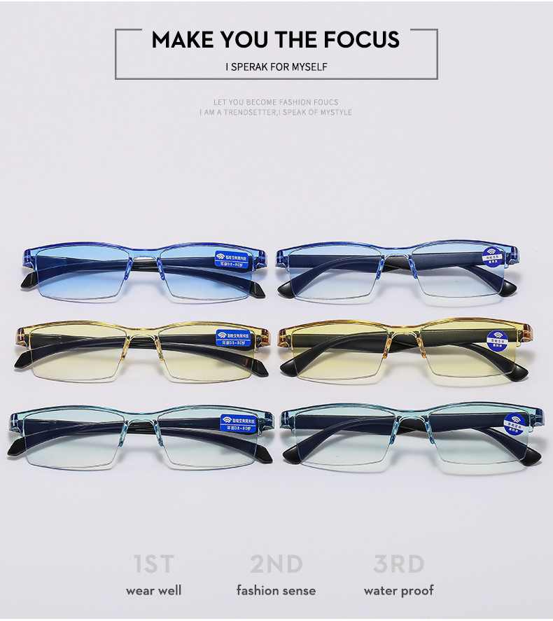 【SG STOCK】Smart zoom gradient color reading glasses Presbyopic ...