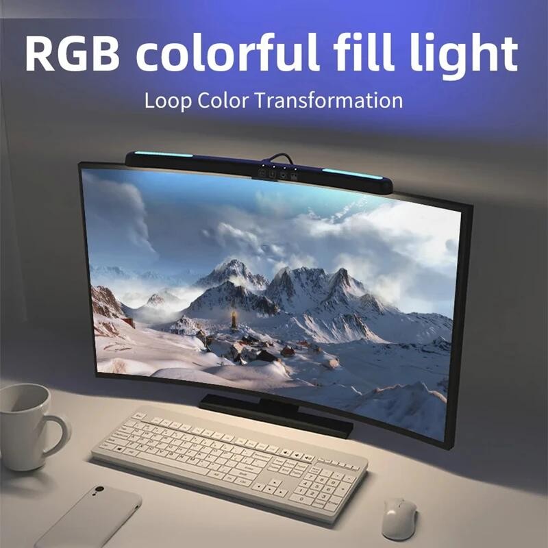 Curved Screen Computer PC Monitor Hanging Light Bar Timer Eye ...