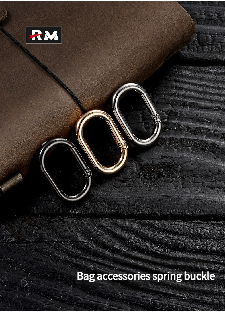 [2-Pack] High-Grade Zinc Alloy Oval Spring Buckle Bag Chain Hook Ring ...