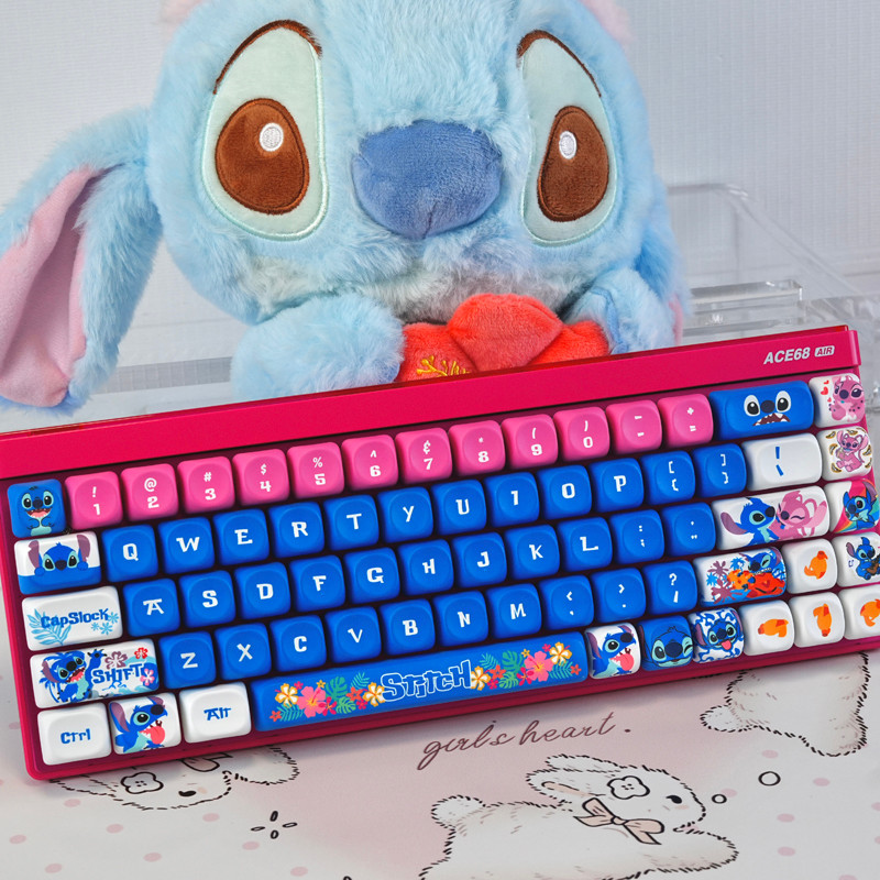 Stitch Keycaps English MOA Profile Cute Keycaps DYE-SUB PBT Material ...