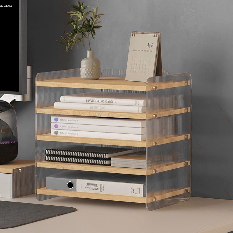 Acrylic Desktop Storage Rack Simple Desk Shelf Office File Rack ...