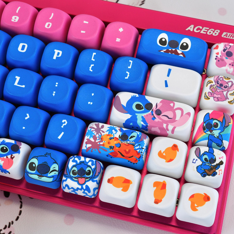 Stitch Keycaps English MOA Profile Cute Keycaps DYE-SUB PBT Material ...