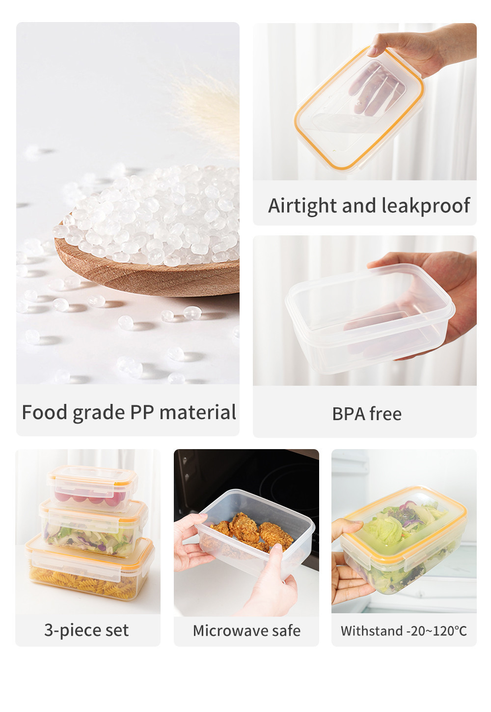 Simplus Food Storage Containers BPA Free Microwave Safe(450ML+900ML ...