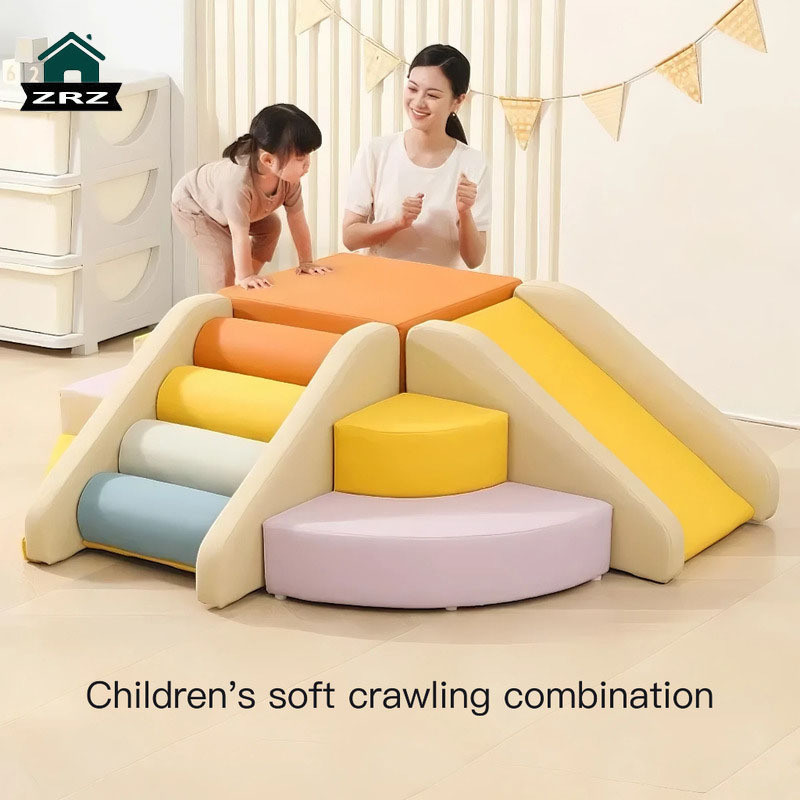 ZR Small apartment Baby Soft Climbing Set - Crawl Slide Ladder, Sensory ...