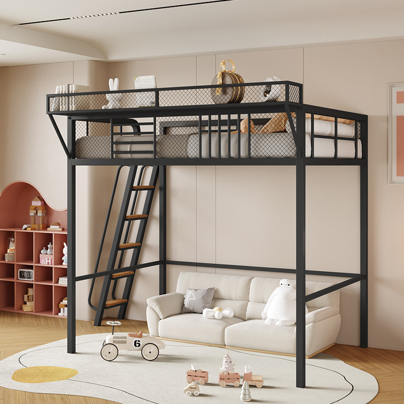 Space saving Iron Loft Bed Bed Bed Frame Bed Table Apartment Iron Frame Bed Small Apartment Double Overhead Bed Loft Bed dji1 Shopee Singapore