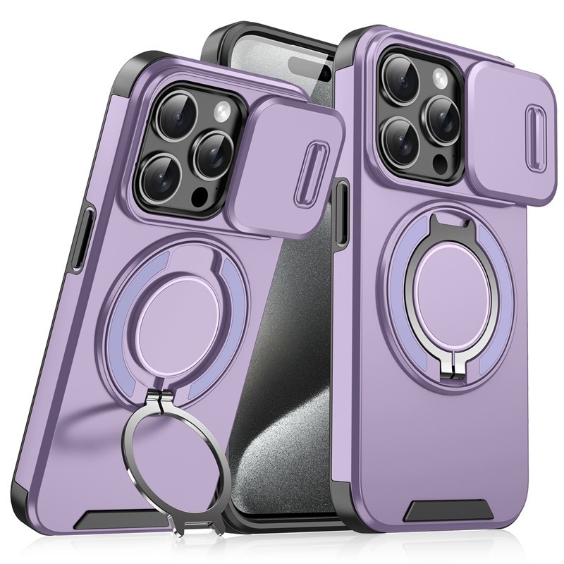 Slide Push Pull Camera Lens Protection Phone Case for iPhone 17 16 15 ...