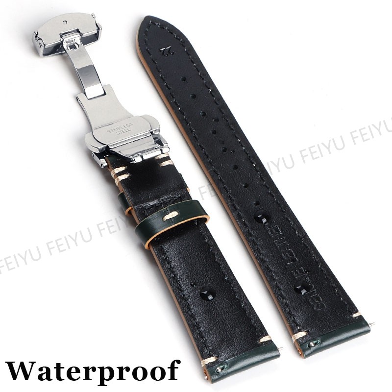 Vintage Genuine Leather Watch Band for Seiko 22mm Watch Strap Quick