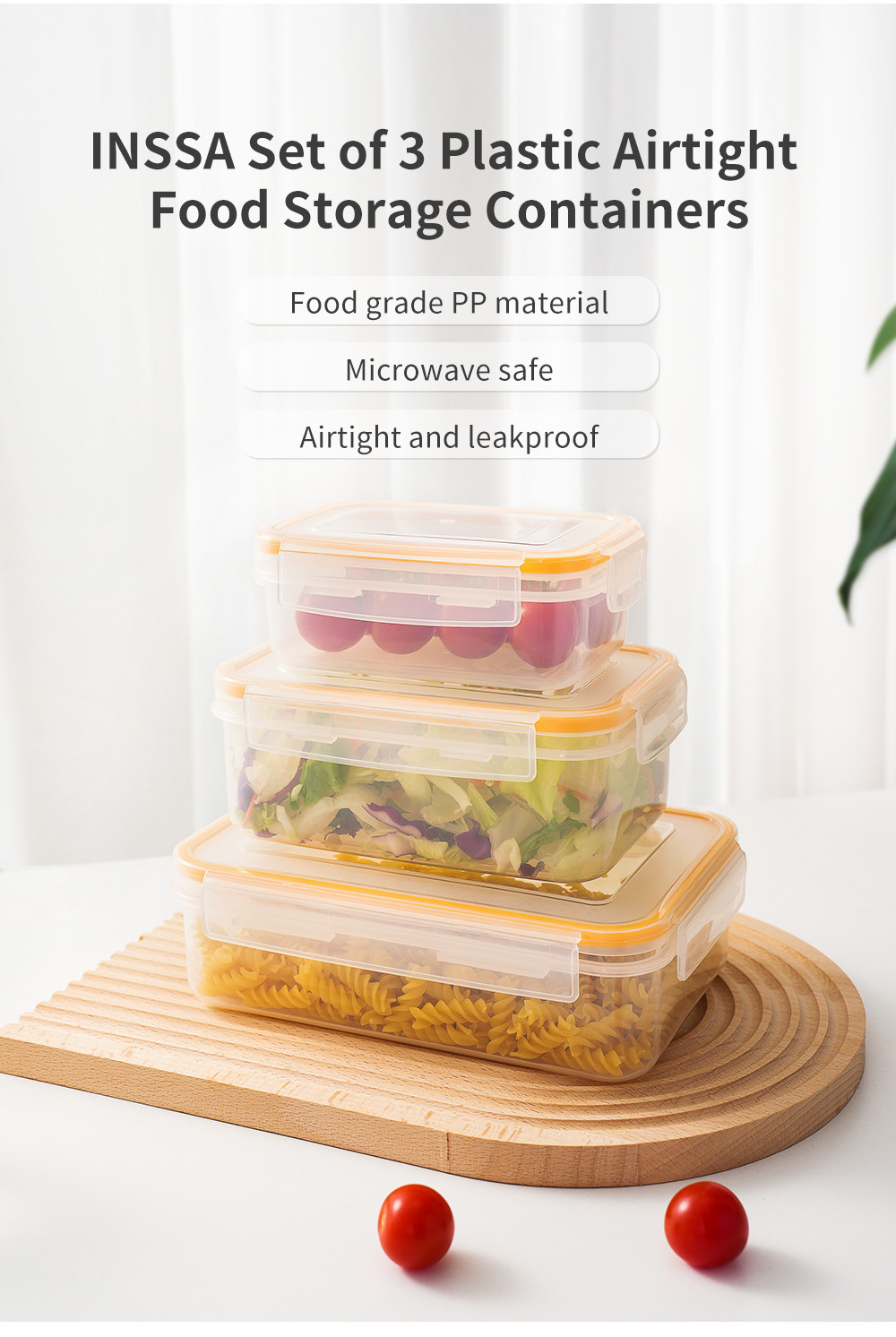 Simplus Food Storage Containers BPA Free Microwave Safe(450ML+900ML ...