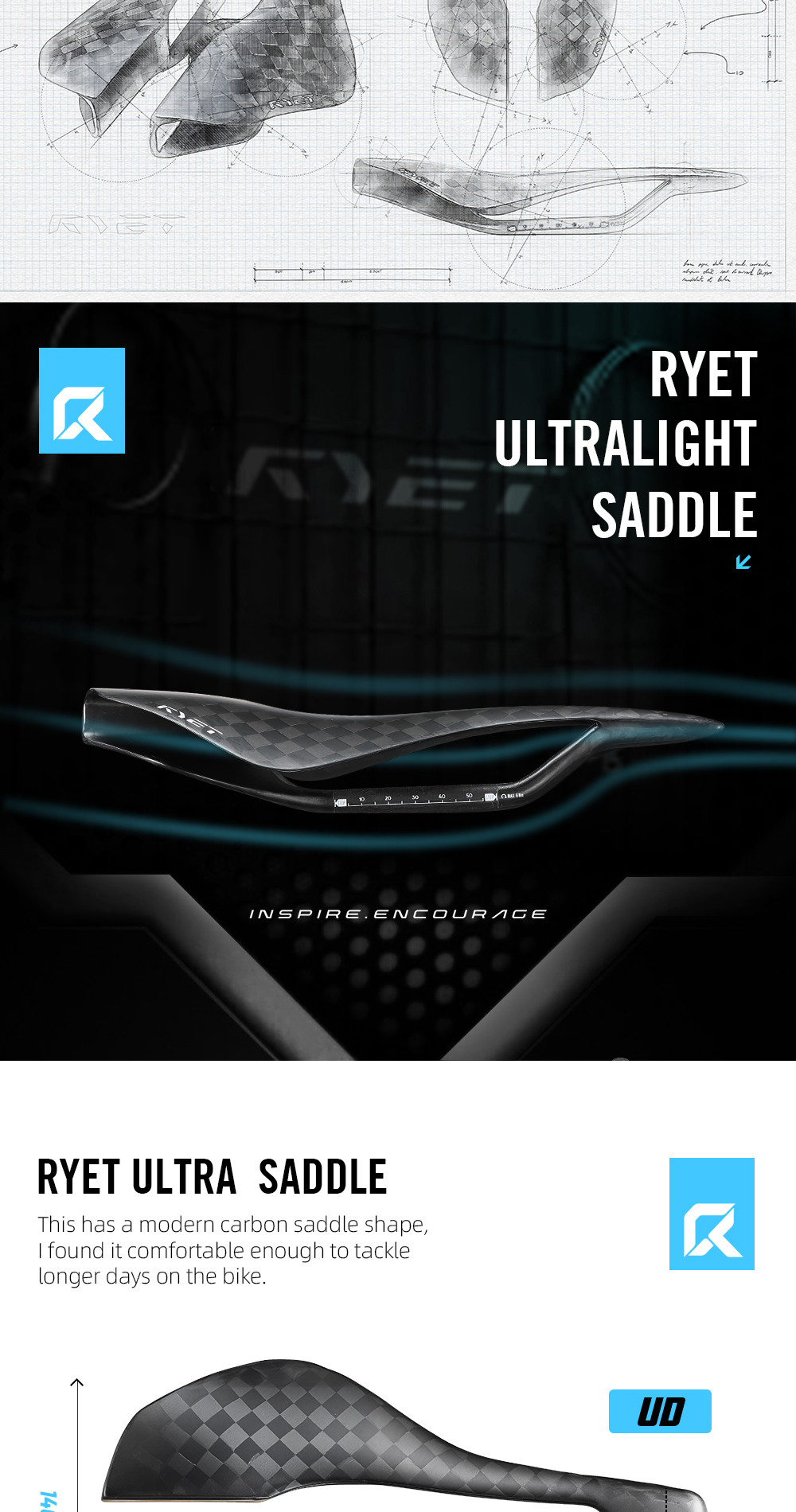 RYET 12K Full Carbon Saddle 105g Ultra Lightweight with Oval Carbon ...