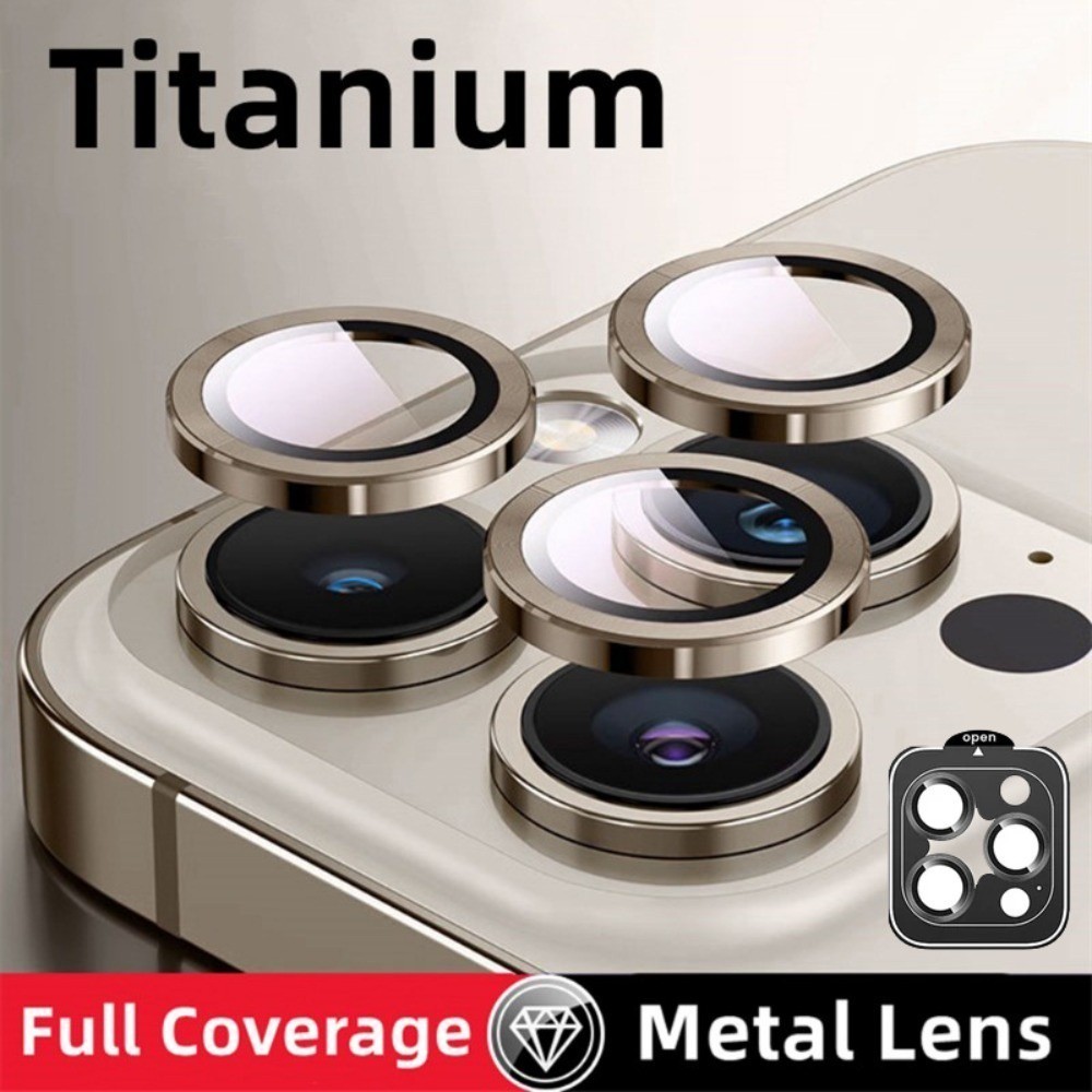 Desert Titanium Camera Lens Protector For iPhone 16 15 14 13 12 11 Pro ...