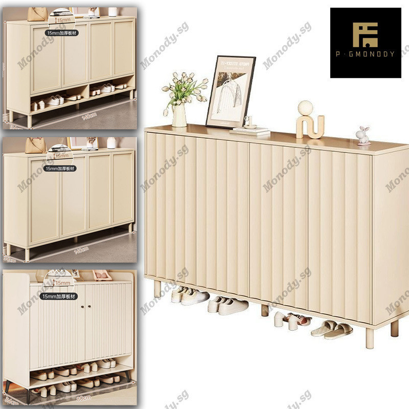 M·O Shoe Cabinet Cream Style Shoe Cabinet Large Capacity Breathable 4 ...