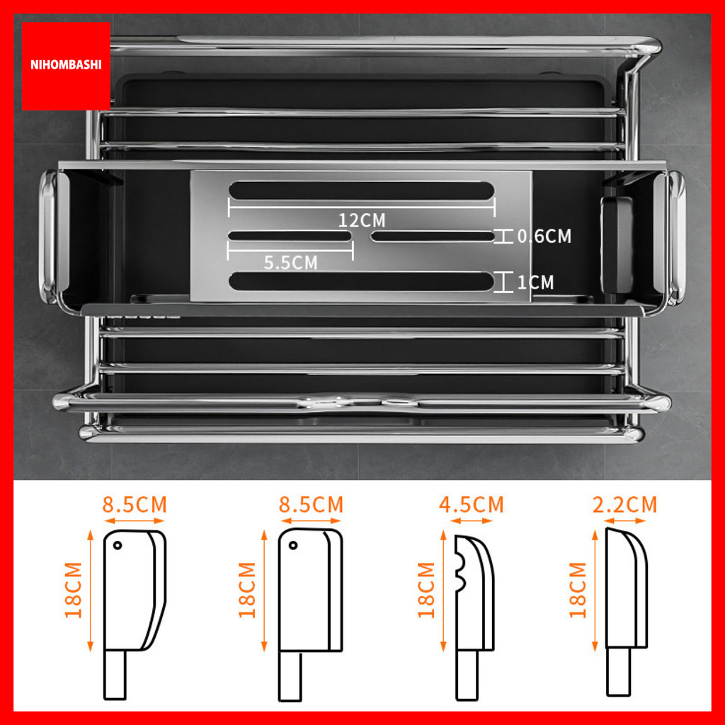 304 Stainless Steel Knife Rack Kitchen Storage Knife Holder Cutlery ...