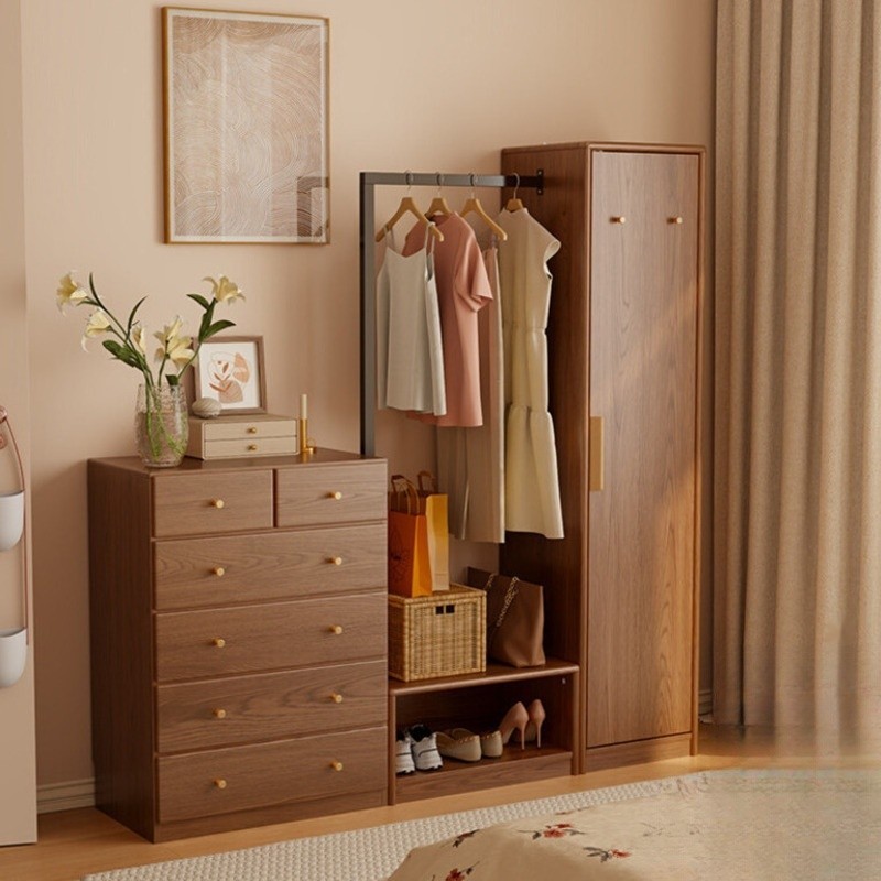 Solid Wood Storage Cabinet Coat Rack Drawer Cabinet Bedroom Hangers Chest of Drawers Bed End Storage Cabinet Shopee Singapore