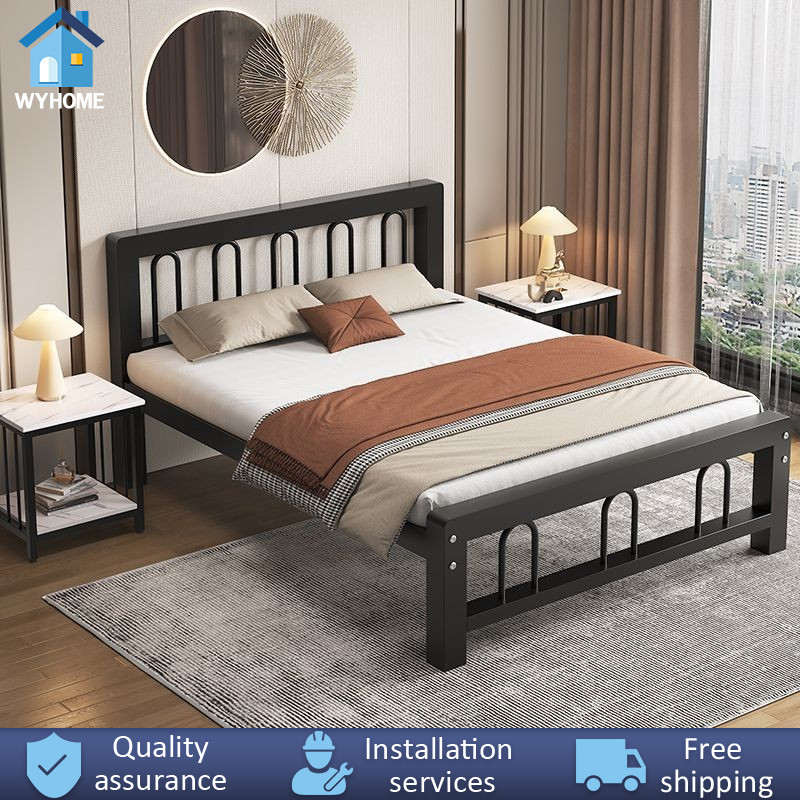 WY Iron Bed Iron Frame Nordic Light Luxury Simple Rental House Width 1 ...